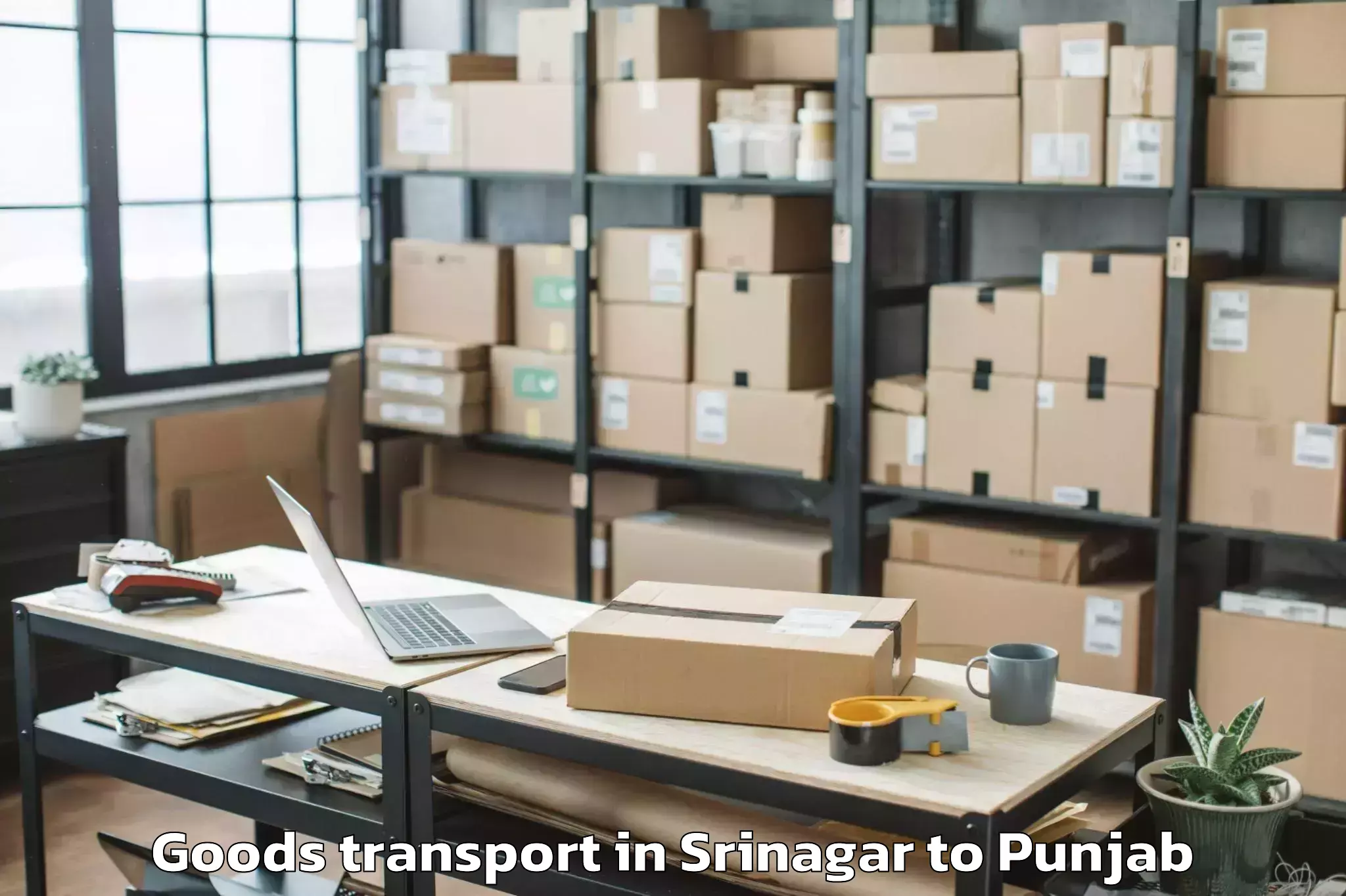 Easy Srinagar to Maharaja Ranjit Singh Punjab T Goods Transport Booking